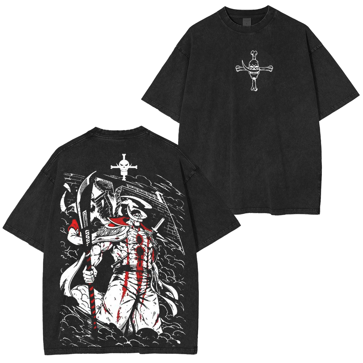 One Piece Whitebeard Retro Vintage Unisex Washed T-shirt