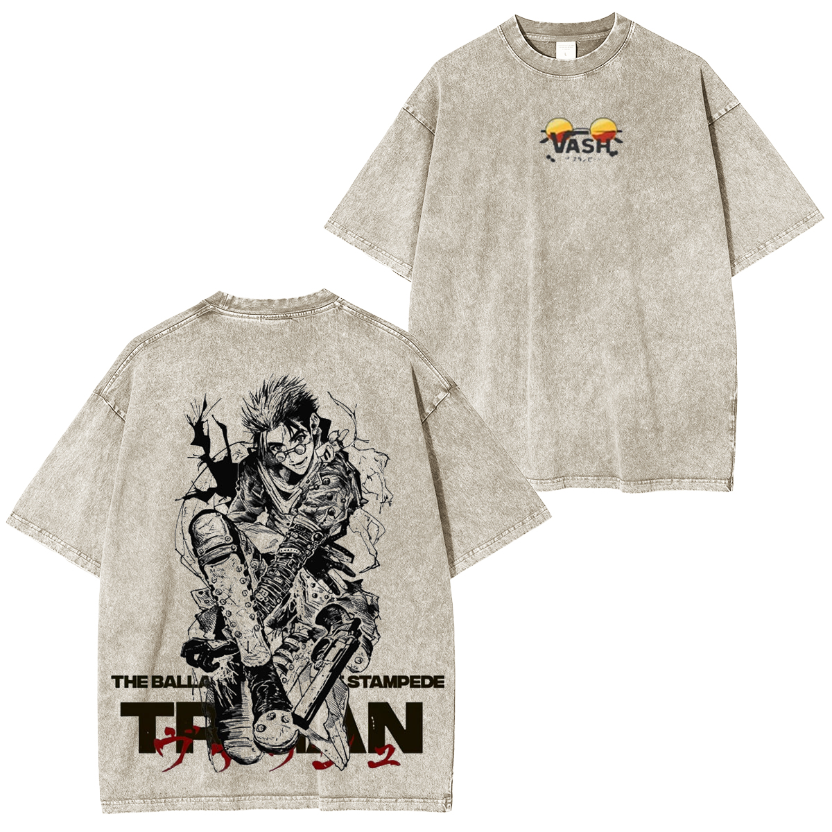 Trigun Anime Washed T-shirt