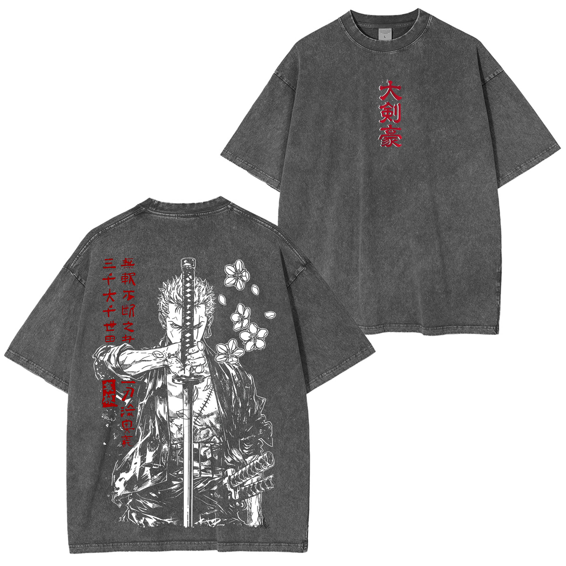 Zoro,One Piece Anime Polera Lavada