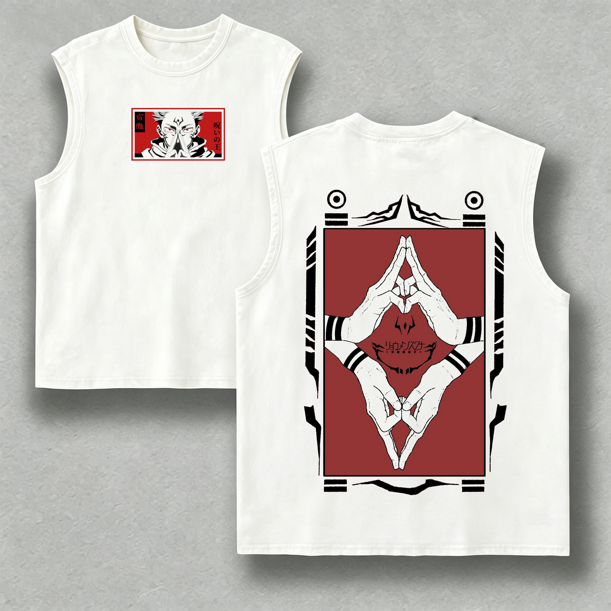 Sukuna Jujutsu Kaisen Anime Oversize Unisex Polera/Tank Top