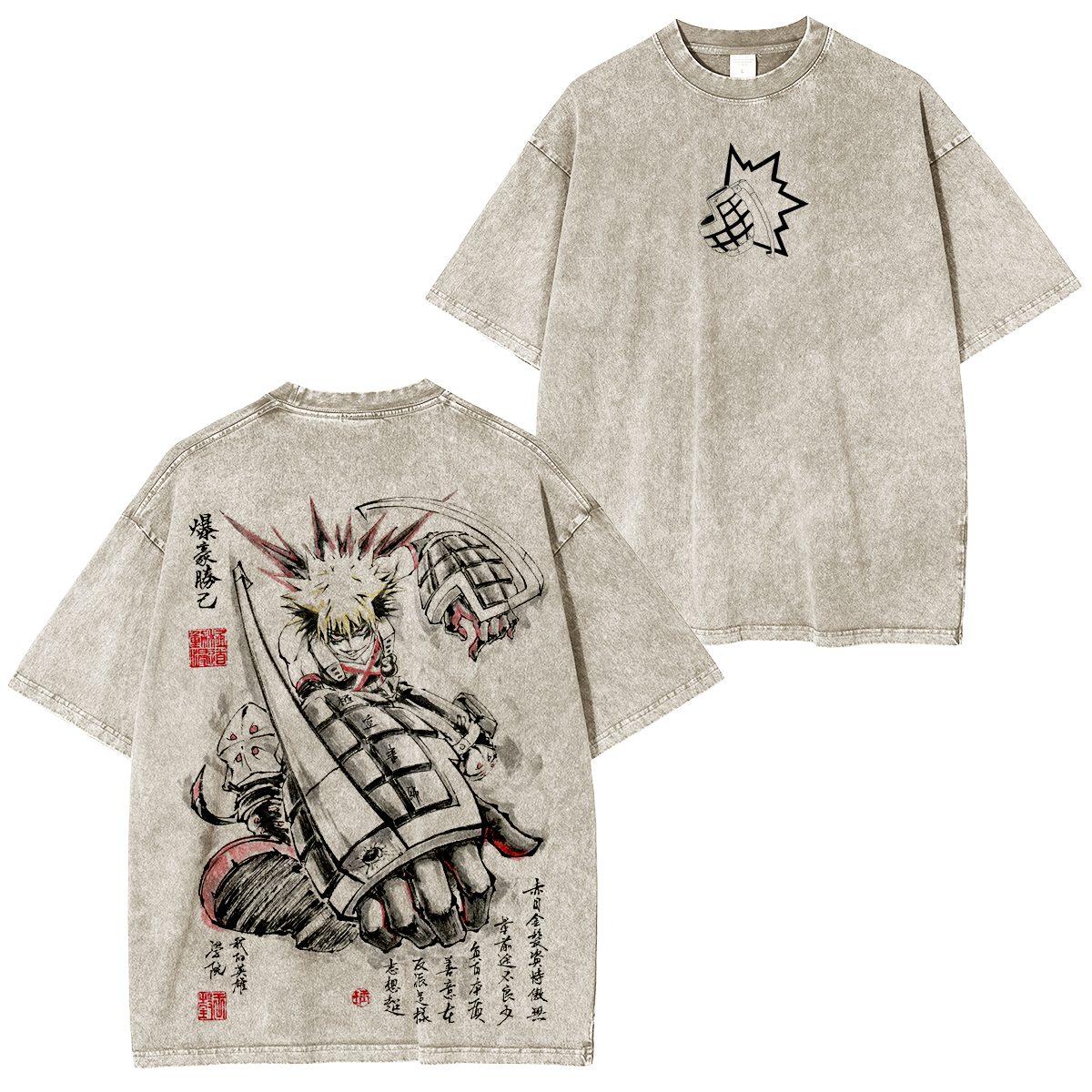 My Hero Academia Polera Lavada Vintage