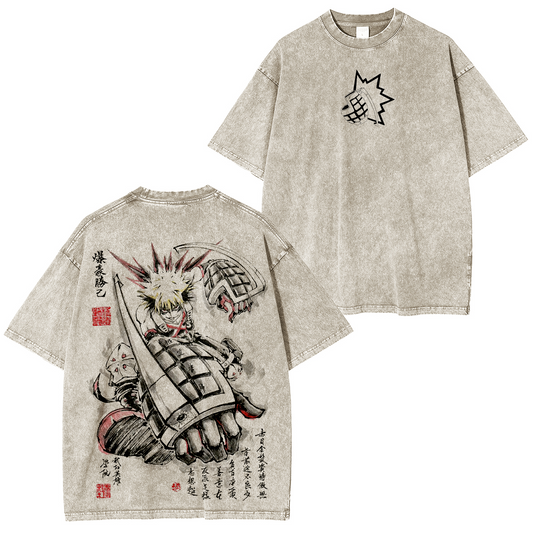 My Hero Academia Polera Lavada Vintage