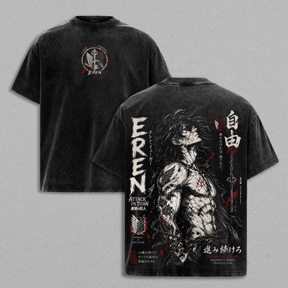 Attack On Titan Eren Jeager Polera Unisex Lavada