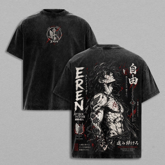 Attack On Titan Eren Jeager Polera Unisex Lavada