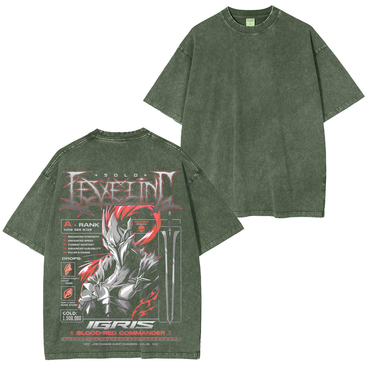 Solo Leveling Vintage washed T-shirt/Crewneck/Hoodie
