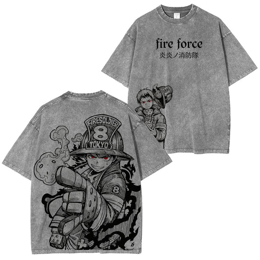 Fire Force: Shinra Kusakabe Vintage washed T-shirt/Crewneck/Hoodie