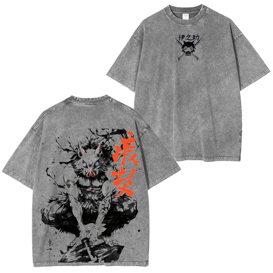 Hashibira Inosuke Demon Slayer Anime Polera Unisex Lavada
