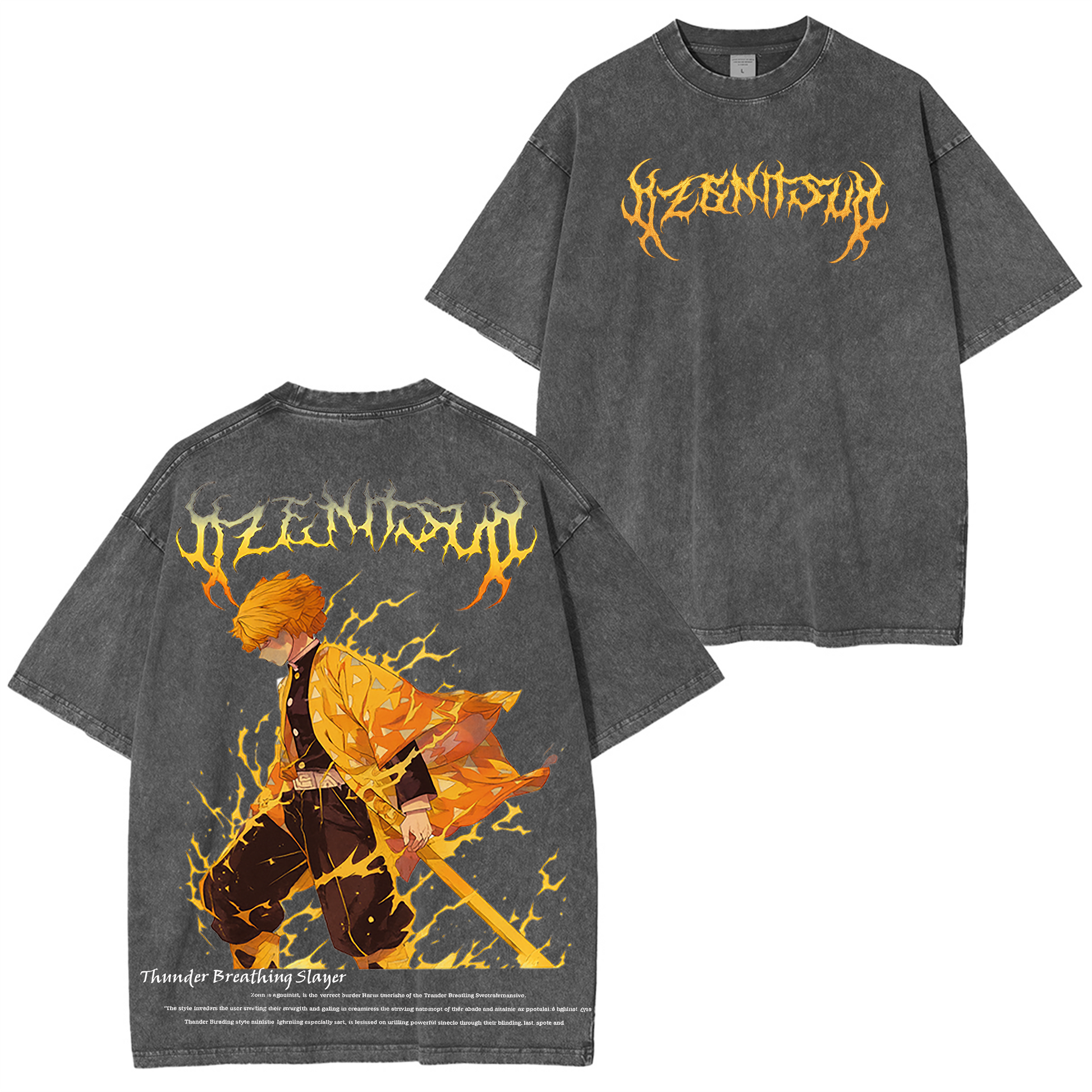 Anime Kyojuro Rengoku Demon Slayer Graphic Vintage T-Shirt