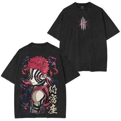 Akaza Demon Slayer Unisex Anime Polera