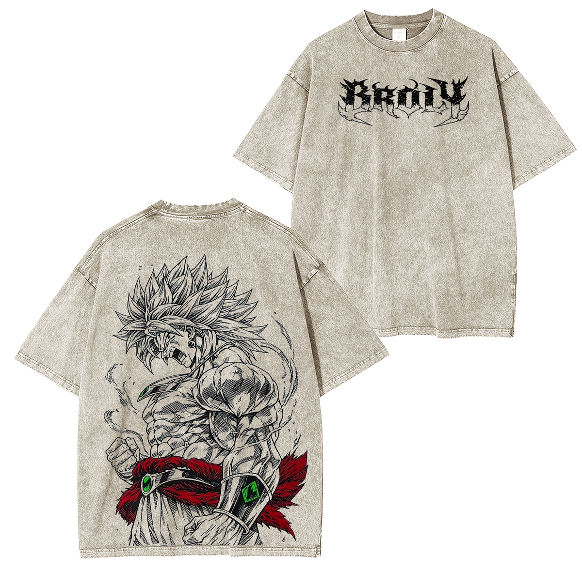 Dragon Ball Z Broly Anime Polera Lavada Vintage