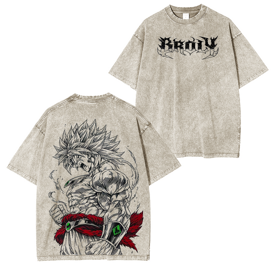 Dragon Ball Z Broly Anime Polera Lavada Vintage