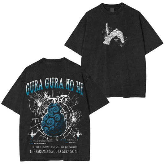 Gura Gura no Mi-One Piece Vintage Washed T-shirt/Crewneck/Hoodie