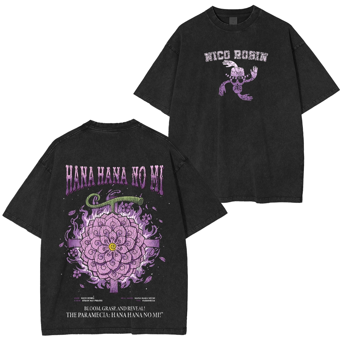 Hana Hana no Mi-One Piece Vintage Washed T-shirt/Crewneck/Hoodie