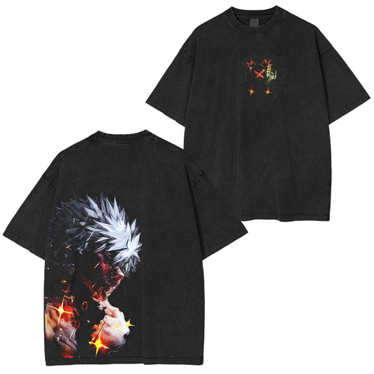 Katsuki Bakugo My Hero Academia Polera Lavada Vintage