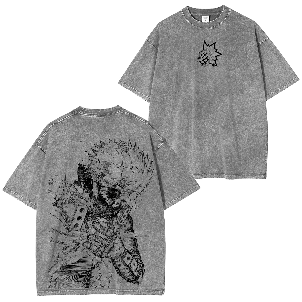 Katsuki Bakugo,My Hero Academia Anime Washed Unisex Polera