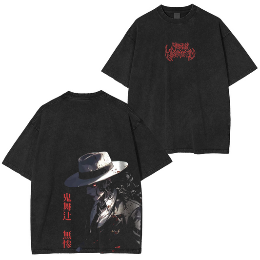 Demon King Muzan Oversized Black Washed T-shirt/Crewneck/Hoodie