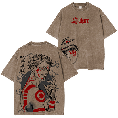 Jujutsu Kaisen Sukuna Washed T-shirt/Crewneck/Hoodie