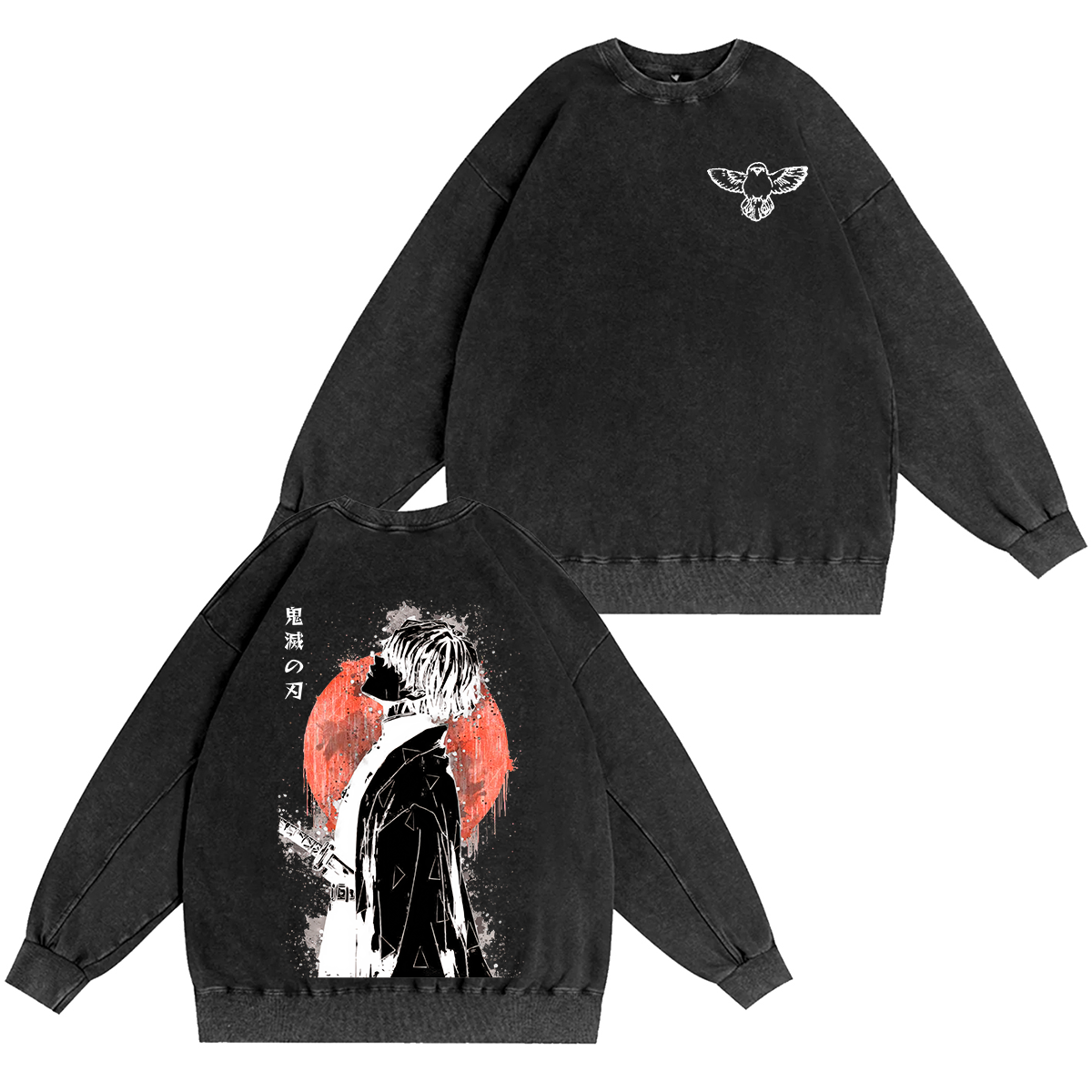 Zenitsu Demon Slayer Anime Unisex Washed Crewneck Sweatshirt