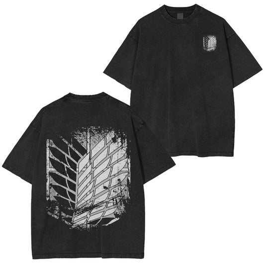 Shingeki no Kyojin Attack on Titan Anime Polera Lavada Vintage