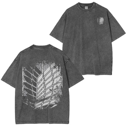 Shingeki no Kyojin Attack on Titan Anime Polera Lavada Vintage