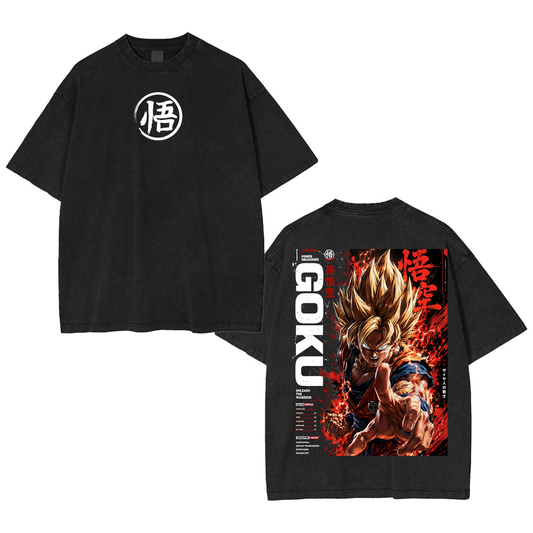 Dragon Ball Z Goku Vintage Polera Unisex Lavada