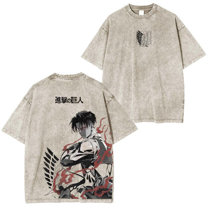 Levi Ackerman Vintage Washed Unisex Polera