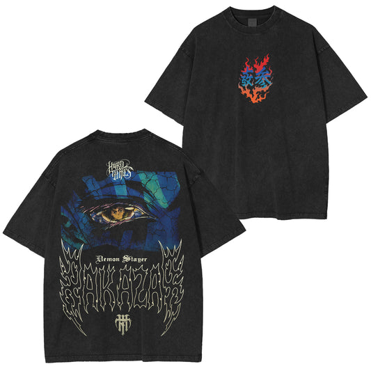 [Shibuya] Akaza Vs Tanjiro in infinity castle Demons Slayer Anime Polera Unisex Lavada