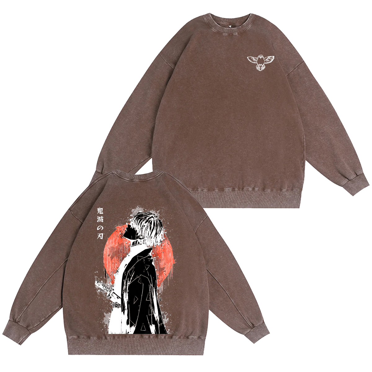 Zenitsu Demon Slayer Anime Unisex Washed Crewneck Sweatshirt