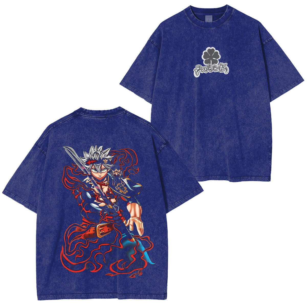 Black Clover's Asta Polera Lavada Vintage
