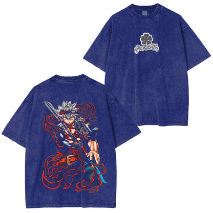 Black Clover's Asta Polera Lavada Vintage