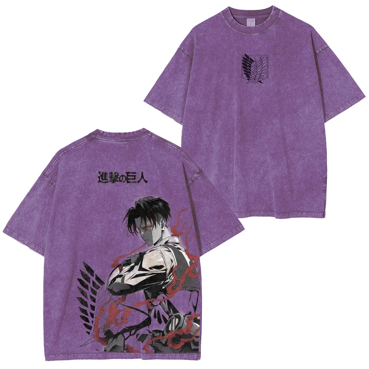 Levi Ackerman Vintage Washed Unisex Polera