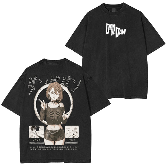 Momo Ayase Dandadan Anime Manga Vintage Polera Unisex Lavada