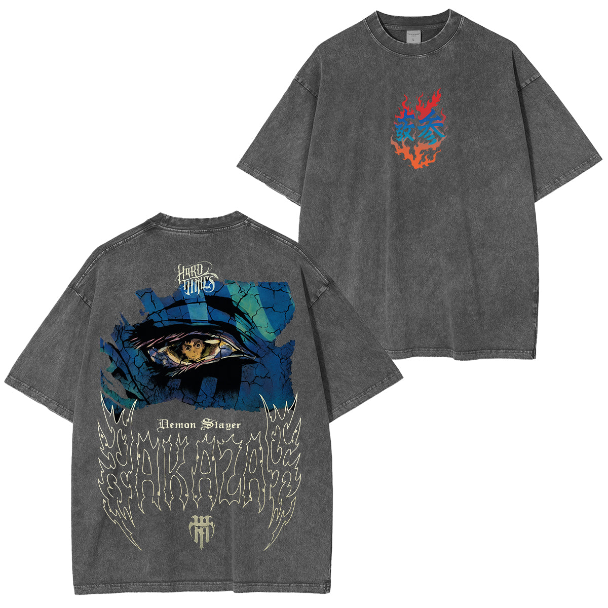 [Shibuya] Akaza Vs Tanjiro in infinity castle Demons Slayer Anime Polera Unisex Lavada