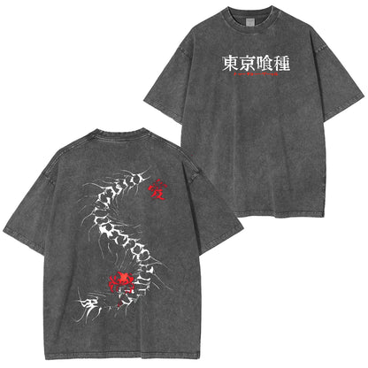 Centipede‑drawn power—dress in the transformation of Ken. Tokyo Ghoul Anime Polera Unisex Lavada