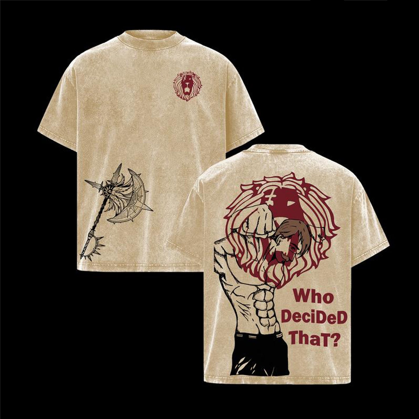Escanor washedr SevenDeadlySins Vintage T-shirt/Crewneck/Hoodie