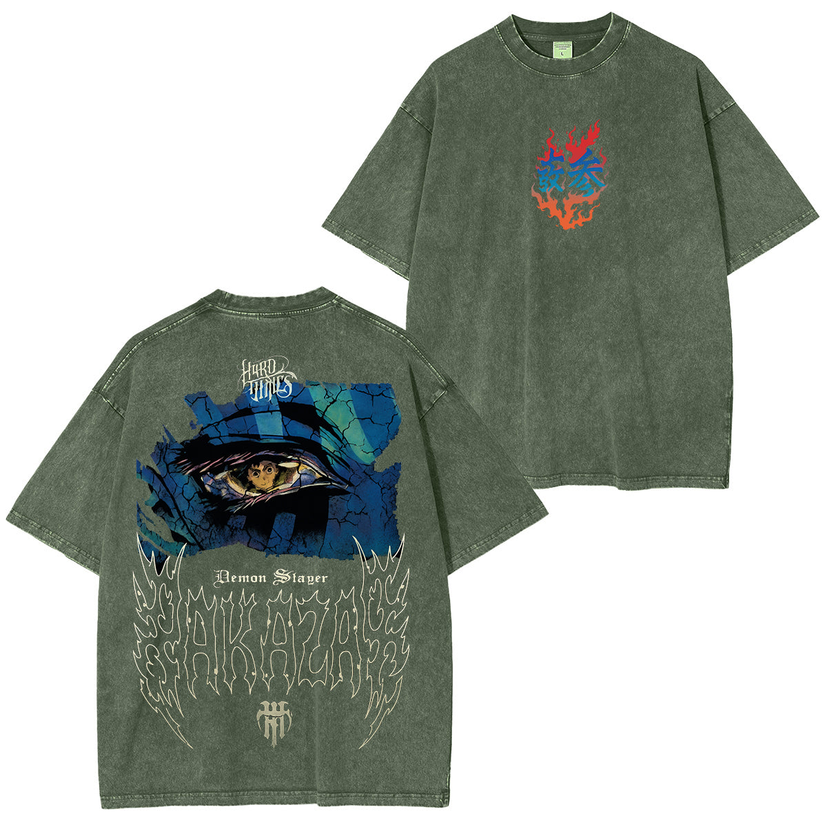 [Shibuya] Akaza Vs Tanjiro in infinity castle Demons Slayer Anime Polera Unisex Lavada