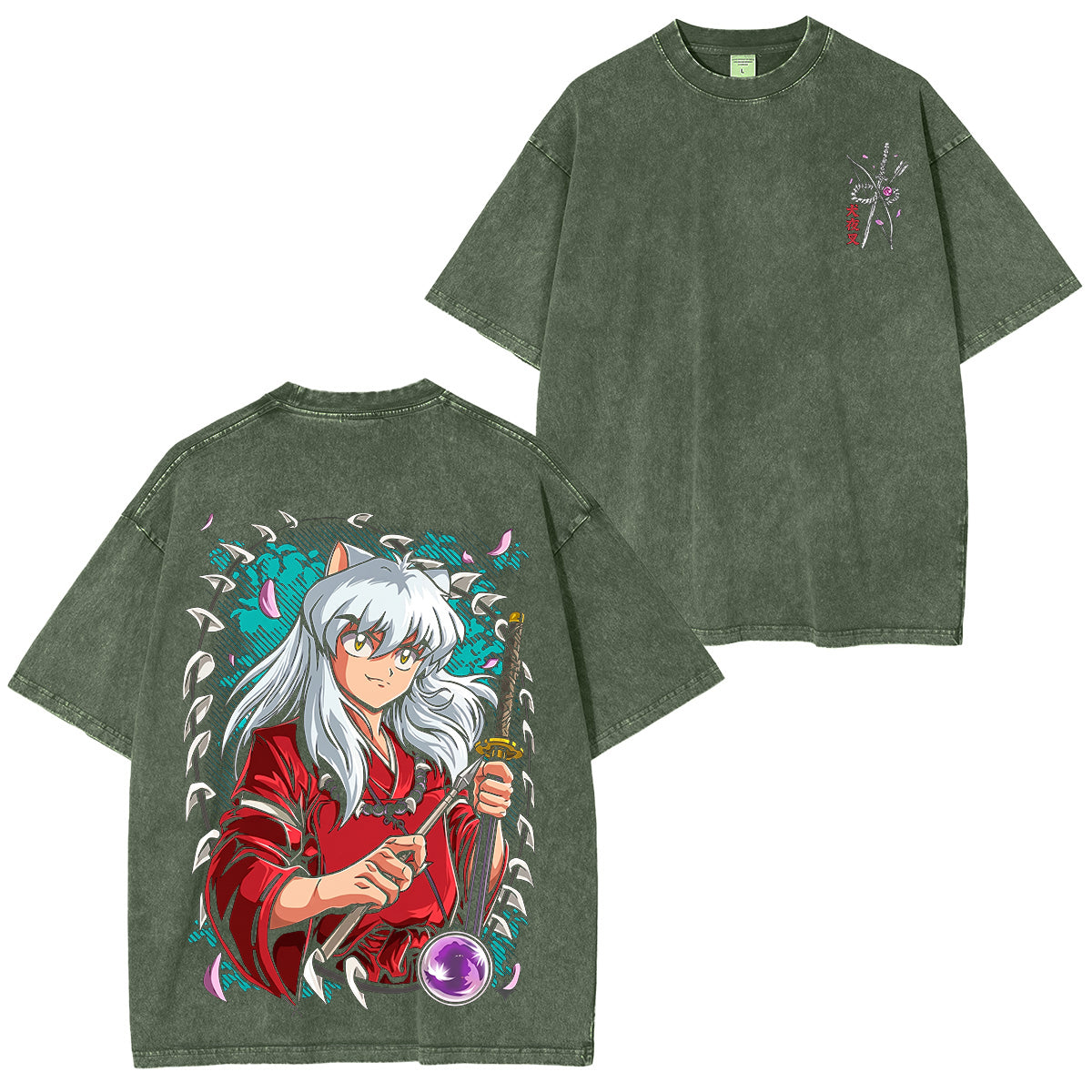 Inuyasha Vintage Polera Unisex Lavada