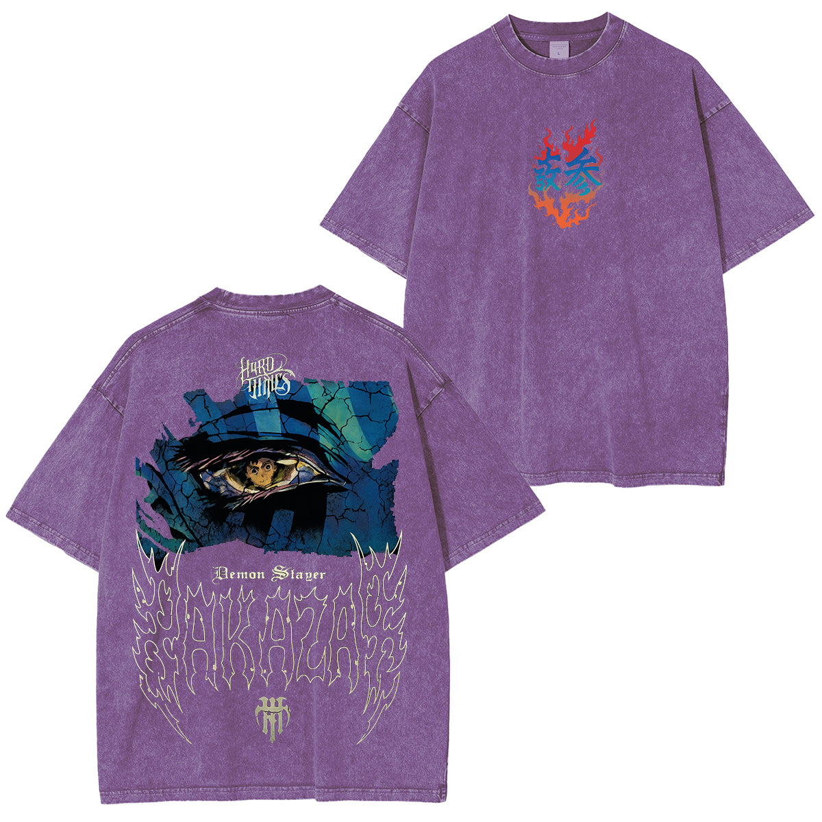 [Shibuya] Akaza Vs Tanjiro in infinity castle Demons Slayer Anime Polera Unisex Lavada