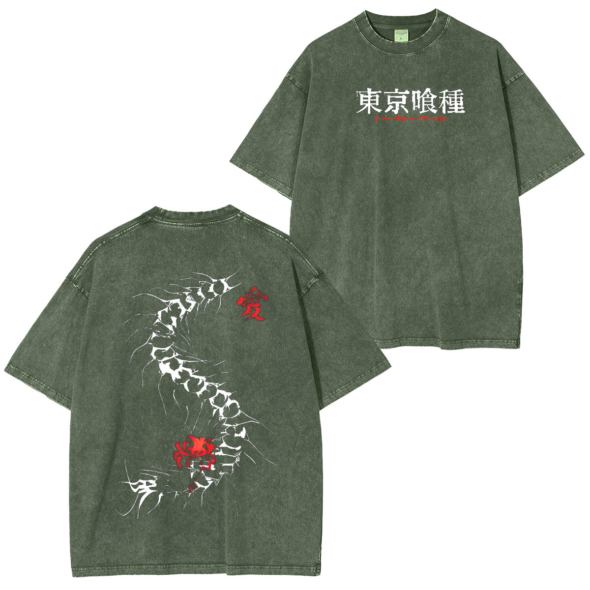 Centipede‑drawn power—dress in the transformation of Ken. Tokyo Ghoul Anime Polera Unisex Lavada