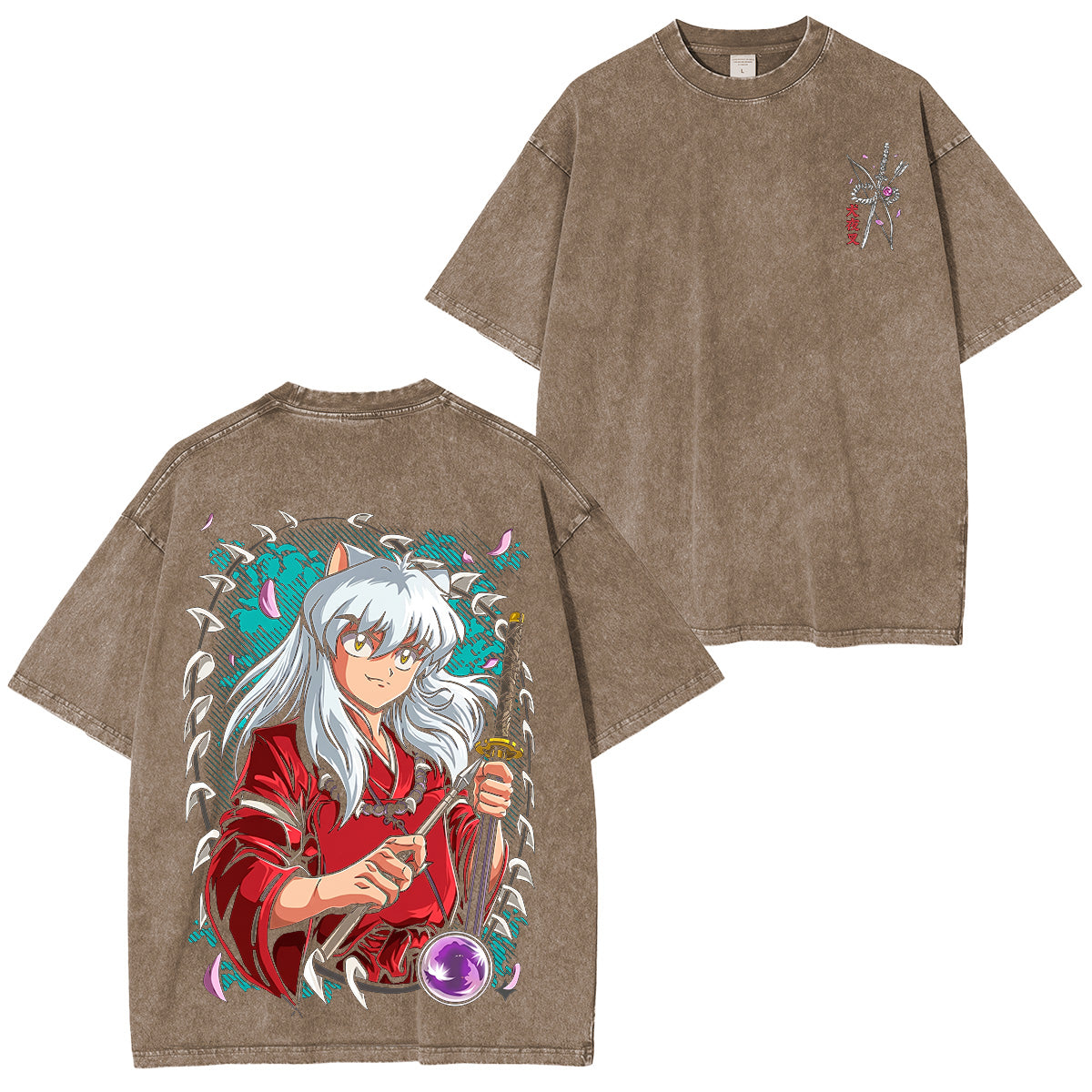 Inuyasha Vintage Polera Unisex Lavada