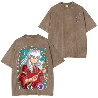 Inuyasha Vintage Polera Unisex Lavada