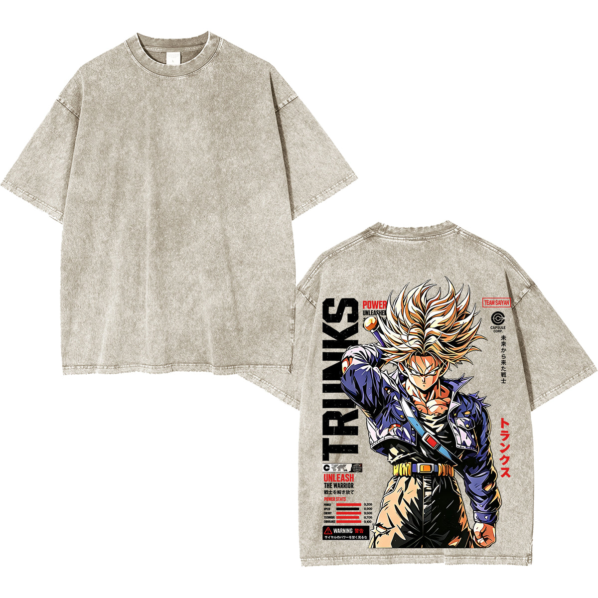 Future Trunks Dragon Ball Vintage Polera Unisex Lavada-Back