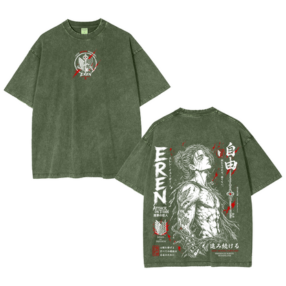 Attack On Titan Eren Jeager Polera Unisex Lavada