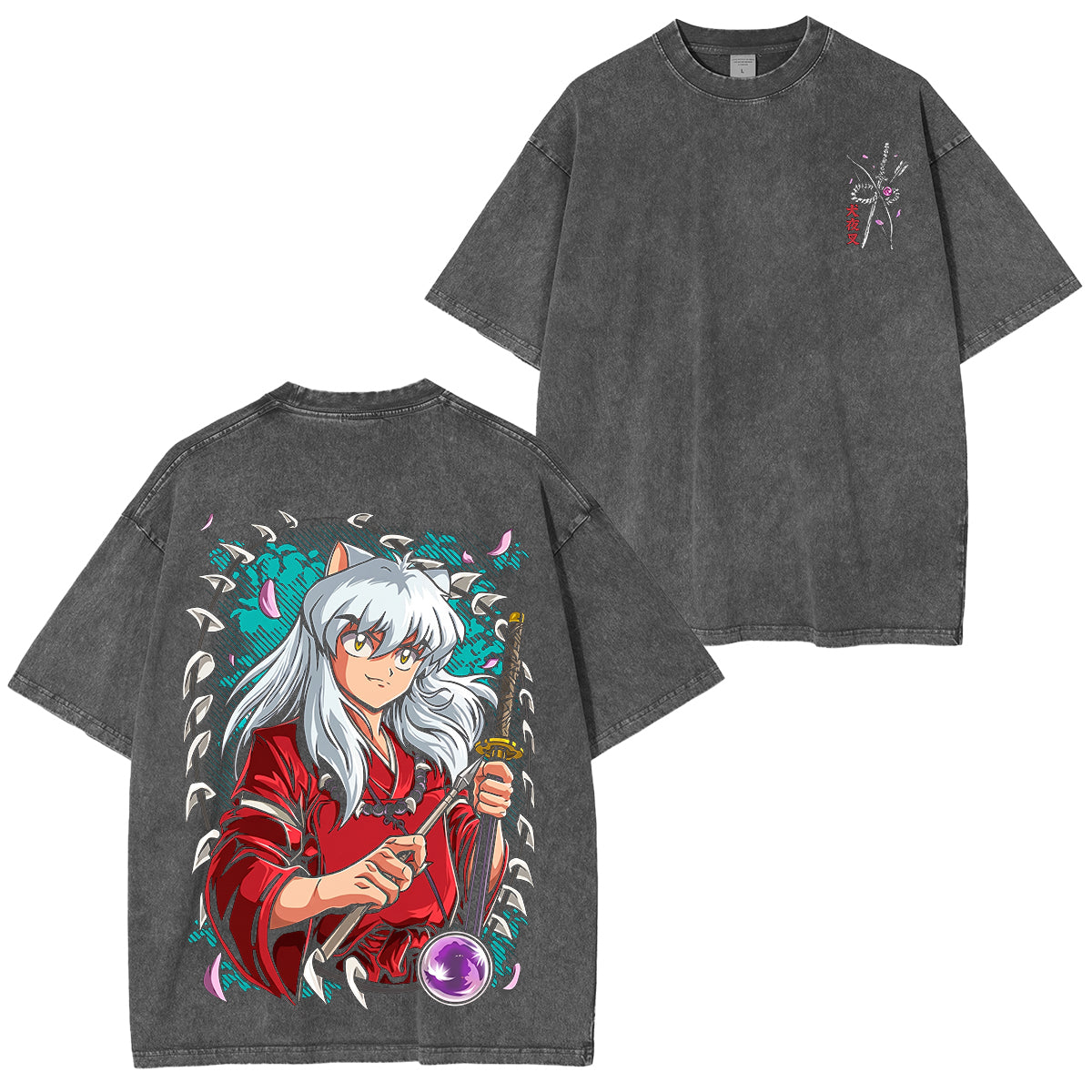 Inuyasha Vintage Polera Unisex Lavada