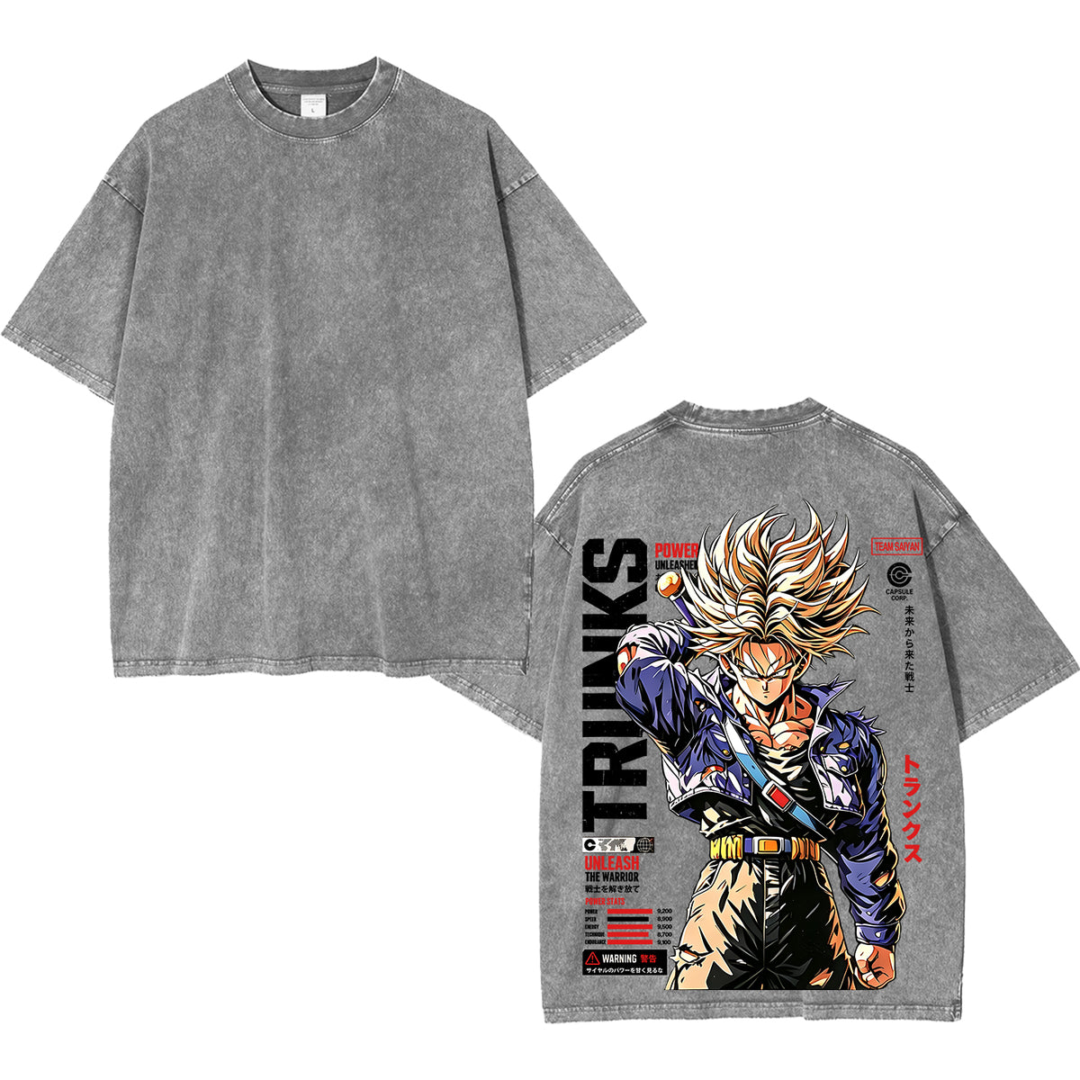 Future Trunks Dragon Ball Vintage Polera Unisex Lavada-Back
