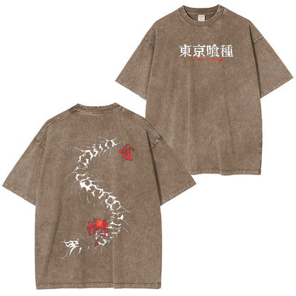 Centipede‑drawn power—dress in the transformation of Ken. Tokyo Ghoul Anime Polera Unisex Lavada