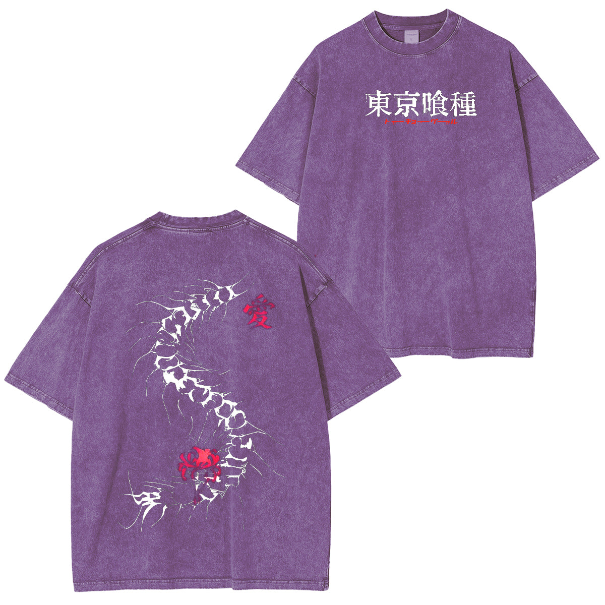 Centipede‑drawn power—dress in the transformation of Ken. Tokyo Ghoul Anime Polera Unisex Lavada