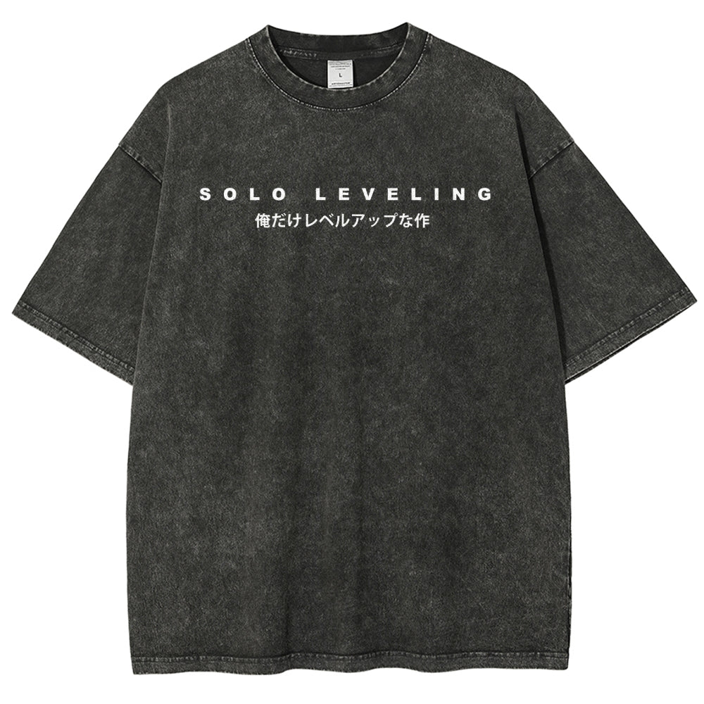 Solo-leveling Unisex Fit Polera Lavada 2503010752