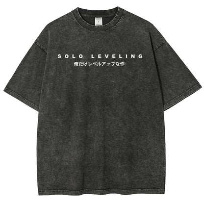 Solo-leveling Unisex Fit Polera Lavada 2503010752