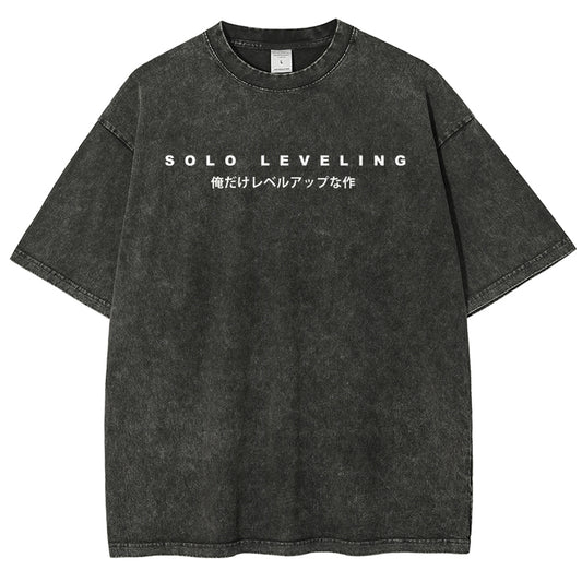 Solo-leveling Unisex Fit Polera Lavada 2503010752